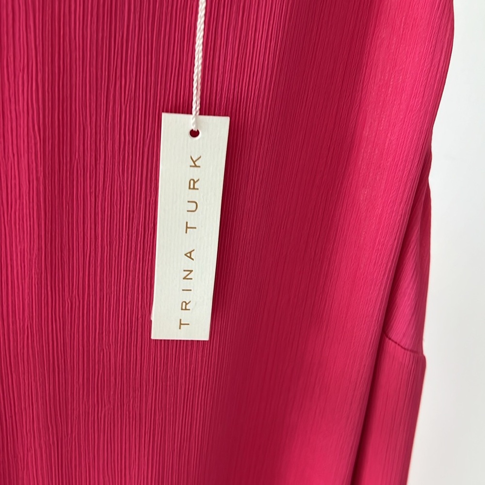 Trina Turk Pink Sleeveless Dress with Ruffle Hem - Picture 7 of 10